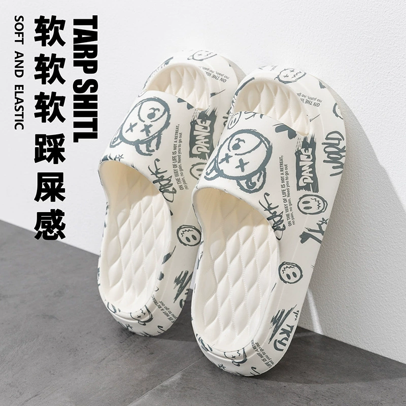 Персонализированные тапочки с граффити для отдыха на открытом воздухе спортивные сандалии с мягким толстым дном мужские туфли летние Нескользящие EVA