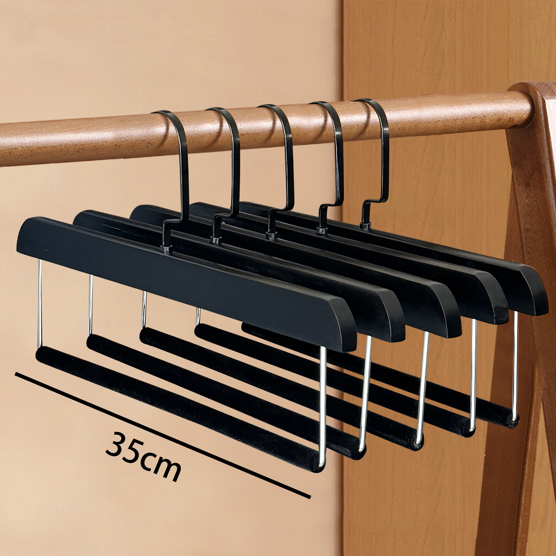 Pantalones de madera sólida percha de pantalones de madera percha de pantalones de madera percha de pantalones de ropa antideslizante sin marcas fuerte tienda de ropa