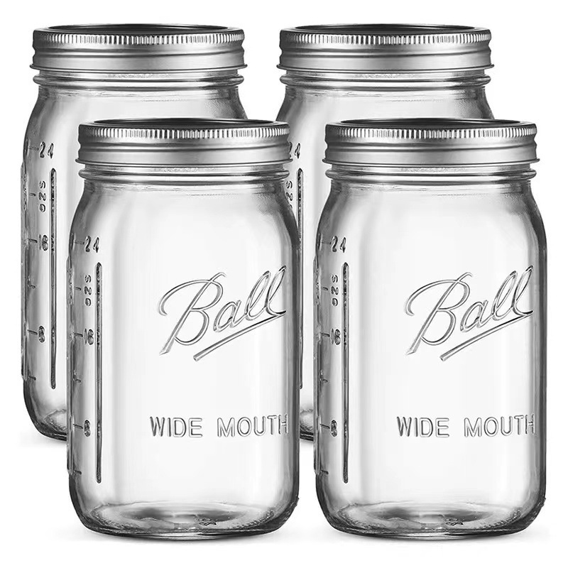Venta al por mayor de vidrio sellado Mason tarro ensalada mermelada hogar transparente vidrio de almacenamiento tarro de vidrio de gran capacidad fábrica