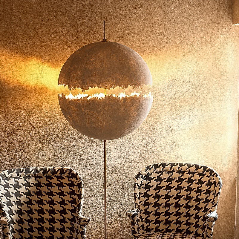 Risi Italian Floor Lamp Tkpos Designer Art Glass Table Lamp Bedroom Moon Round Shape Living Room Earth