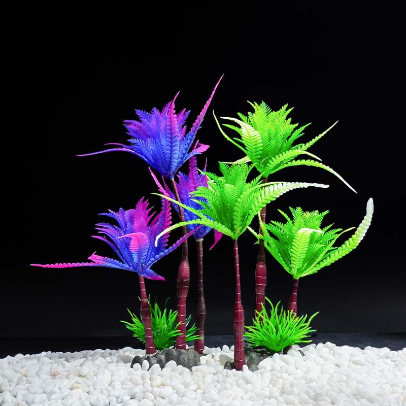 Decoración de acuario de árbol de coco Decoración pequeña Decoración de árbol de coco de simulación de estilo marino