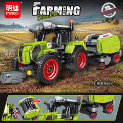 K3161小麦收割机兼容乐高积木玩具拼装农业拖拉机摆件儿童玩具