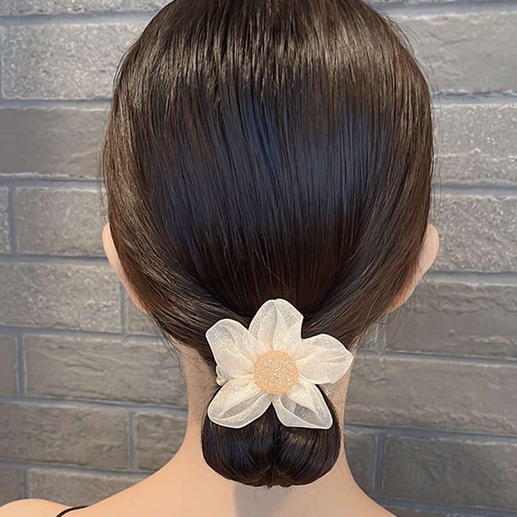 2022 nuevo tocado flor corbata de pelo cuerda de goma tocado banda de pelo Banda de pelo de intestino grueso de alta calidad tela de la flor de las mujeres accesorios para el cabello cuerda