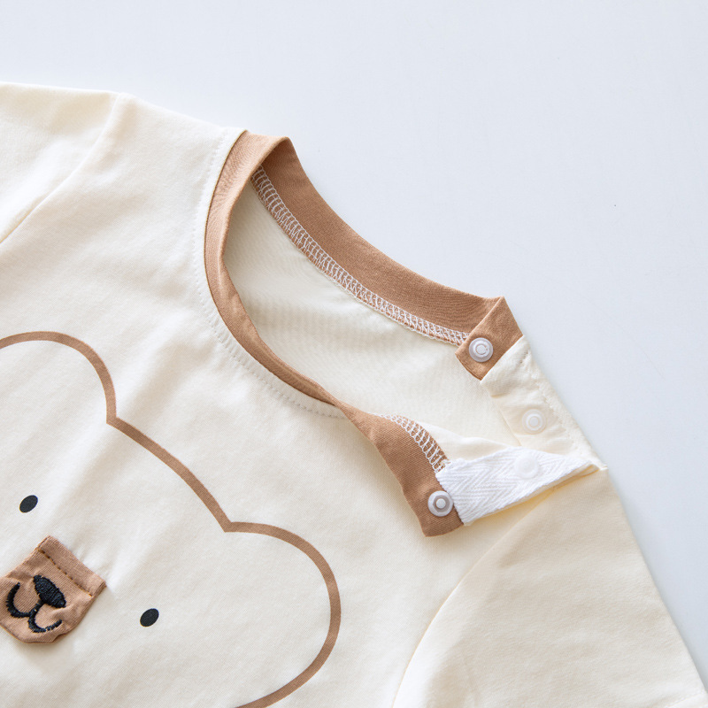 Ropa de bebé verano delgado mameluco de algodón de manga corta para hombres y mujeres bebé lindo mono súper lindo traje de escalada para recién nacidos