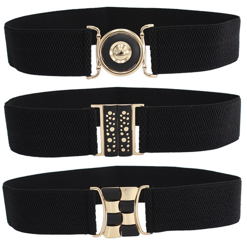Decorative bow, versatile girdle with skirt, women's leaf buckle elastic belt, slim fit and elastic, five styles