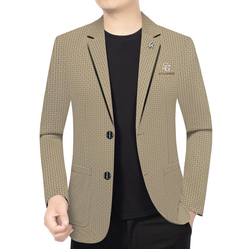Spring and Autumn 2025 New Men's Jacket Thin Suit Middle-aged and Young Men's Casual Suit Slim Fit Jacket Casual Wear