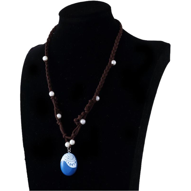 Cross-border Hot Moana Moana Princess Ocean Wonder Necklace Pure Hand-woven Children's Jewelry Wholesale