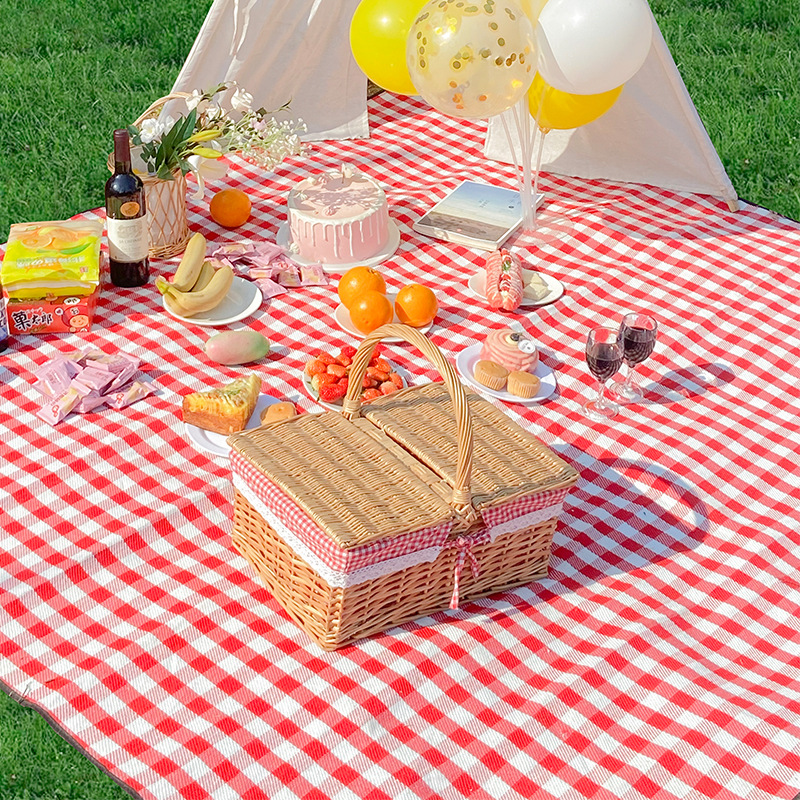 Cesta tejida hecha a mano japonesa cesta de picnic al aire libre almacenamiento fruta merienda pan cesta ratán cesta de mano cesta de verduras