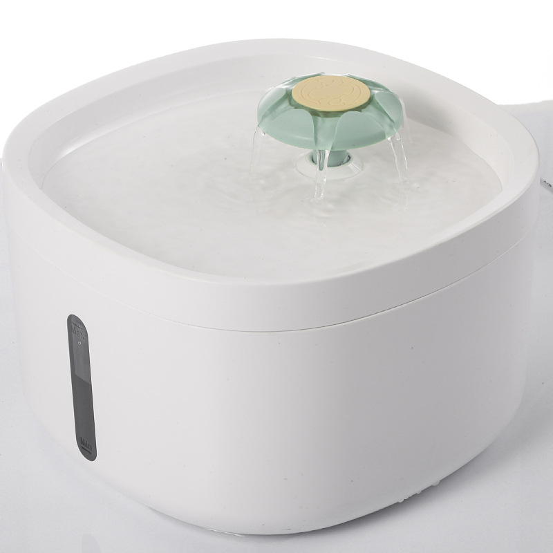 Dispensador automático de agua para gatos, apagado automático cuando falta agua, enchufe de ciclo de combustión anti-seco, dispensador de agua filtrada para mascotas con luz
