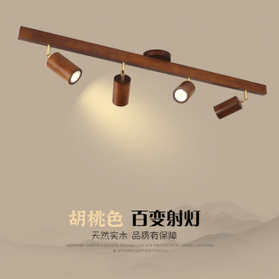Corridor lights New Chinese-style open-fitting spotlights Commercial creative track lights Cloakroom lights Solid wood aisle background wall
