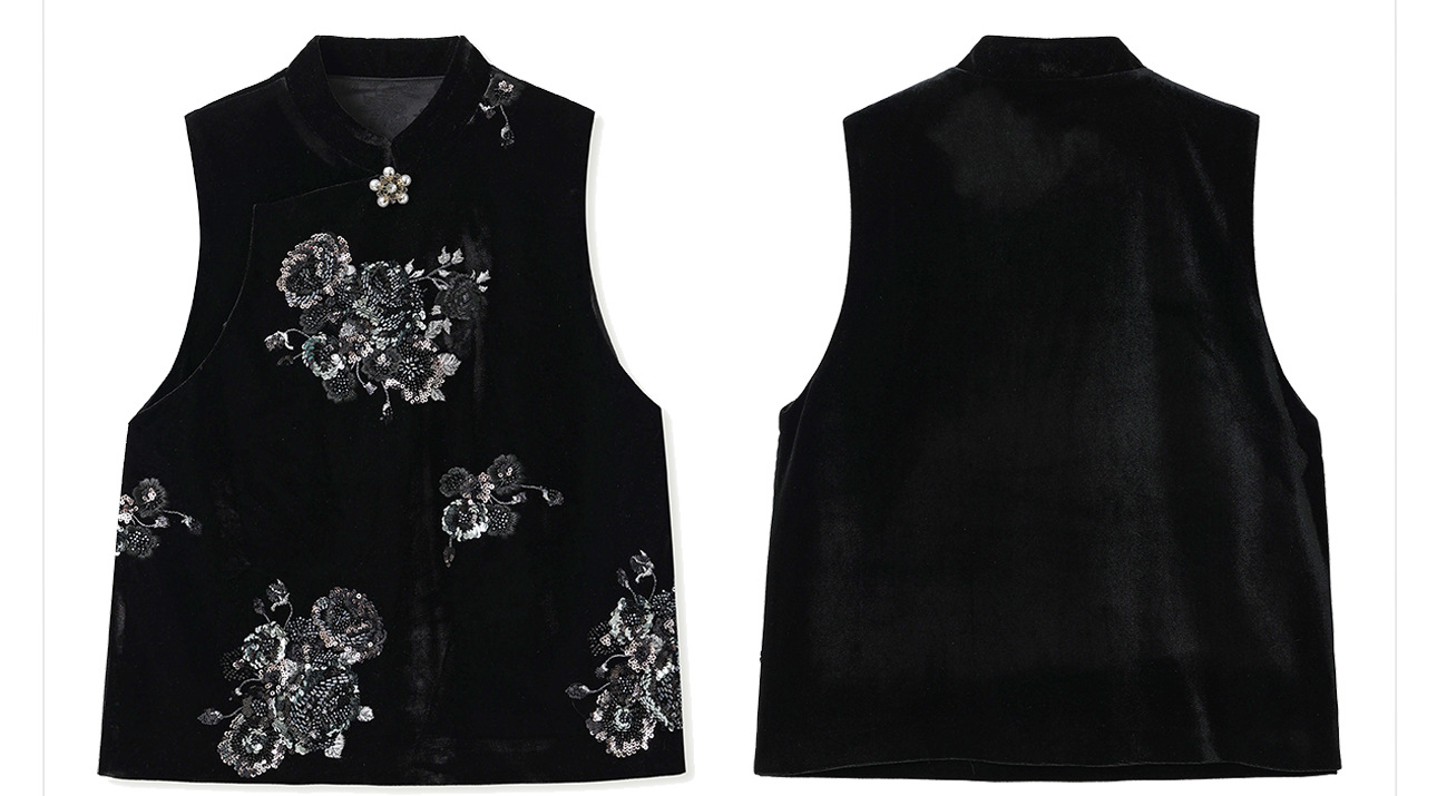 Bộ áo khoác + vest + chân váy nữ phong cách Trung Hoa mới thêu hoa hồng nổi — váy, áo vest, áo khoác chi tiết 23