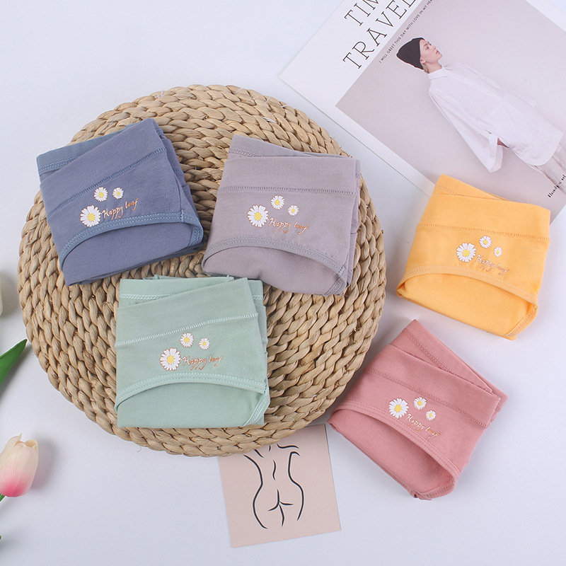 廠家新款純棉孕婦內褲懷孕期舒適透氣低腰無痕產後純色印花三角褲