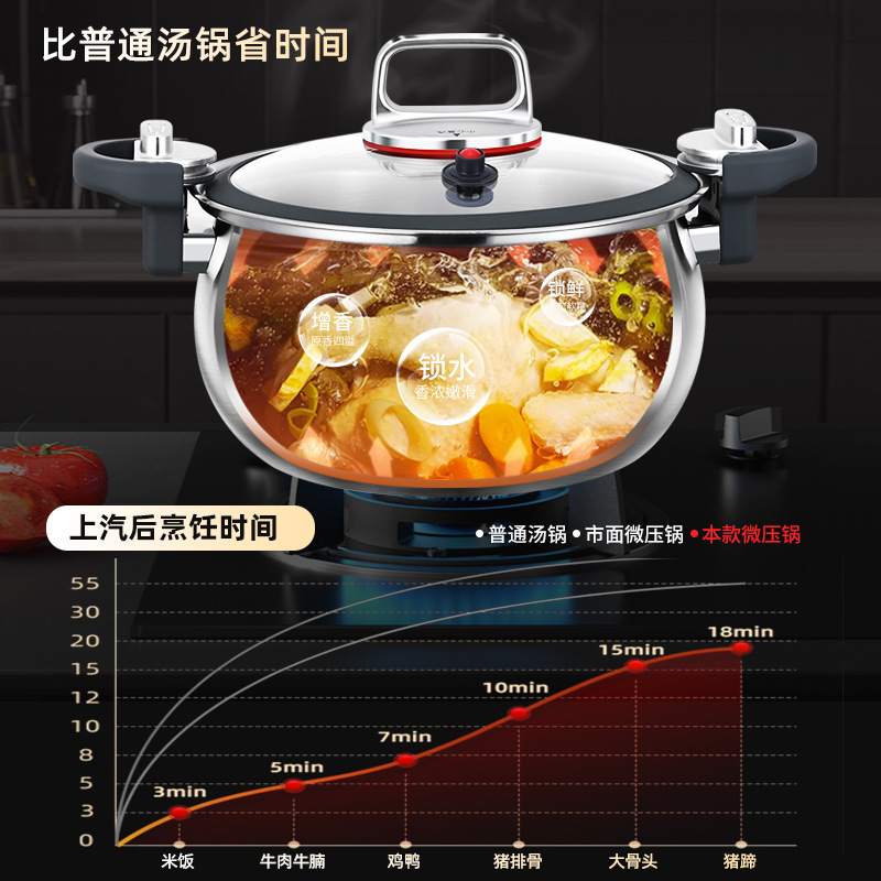 Clang 316 Olla de cocción binaural engrosada de acero inoxidable olla de cocción de inducción especial para guisado antiadherente olla de sopa de micropresión