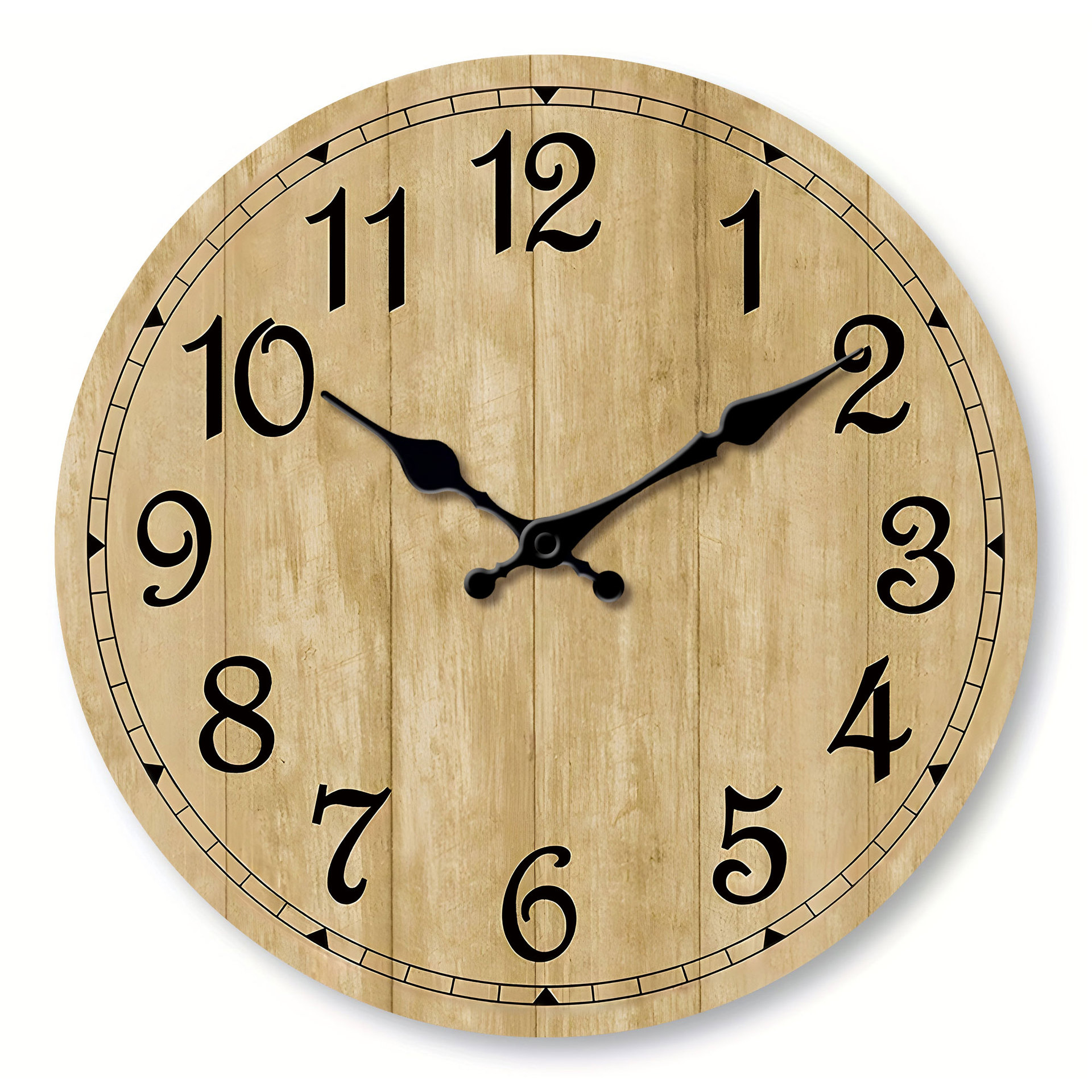 12inch Cross-Border Wooden Wall Clock Silent Creative Clock Decoration Wall Hanging Living Room Clock Source Factory Wholesale Clock