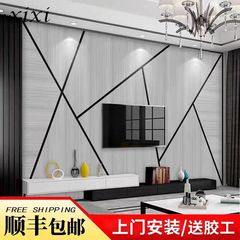 几何灰色线条电视背景墙纸现代简约墙布壁画3d立体影视墙壁纸