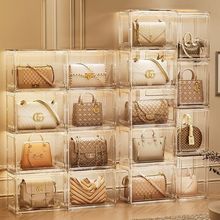 包包收纳盒家用透明磁吸防尘包包奢侈品收纳神器落地置物架展示柜