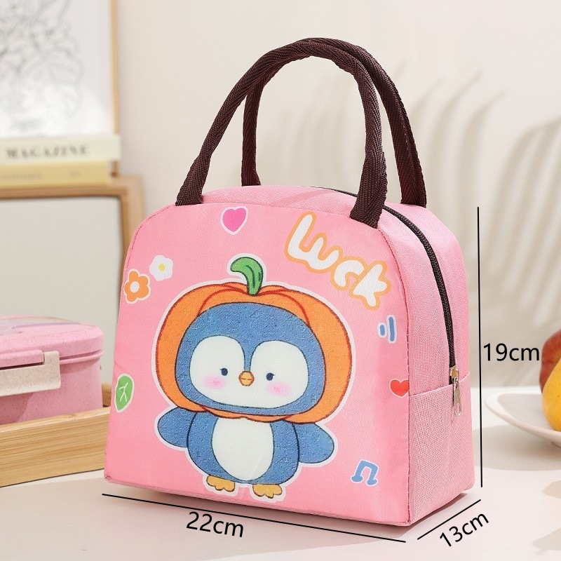 Bolsa para lonchera con aislamiento de papel de aluminio, bolsa de mano con dibujos animados, bolsa de almuerzo para el trabajo de estudiantes, bolsa de almuerzo con aislamiento para niños, bolsa bento.