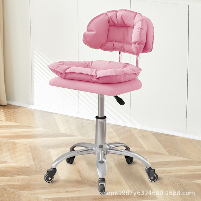 Silla de belleza, taburete especial para uñas y pestañas, respaldo de peluquería, silla elevable, taburete de tocador de dormitorio para niñas en casa