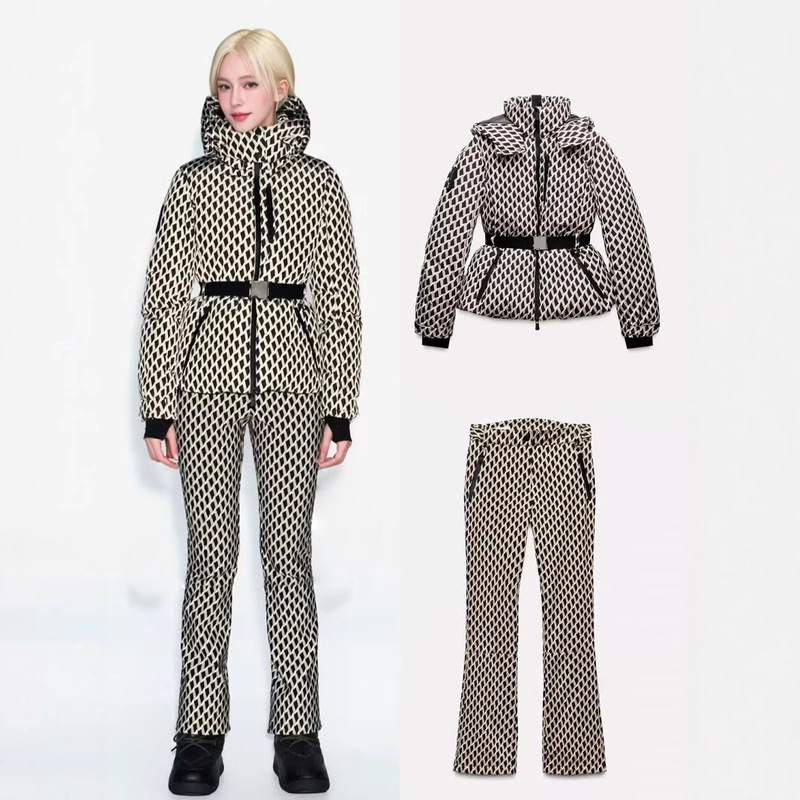 Foreign Trade Cross-border AliExpress Amazon Explosions Ski Series Fashion Joker Waist Down Cotton Cotton Cotton Pants