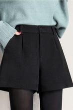 短裤女秋冬款外穿冬季2025新款毛呢加厚宽松高腰阔腿a字靴裤