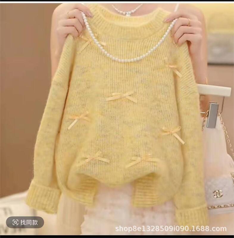 女童蝴蝶结套装裙子春秋2025新款儿童毛衣打底衫蛋糕裙甜美超好看|undefined