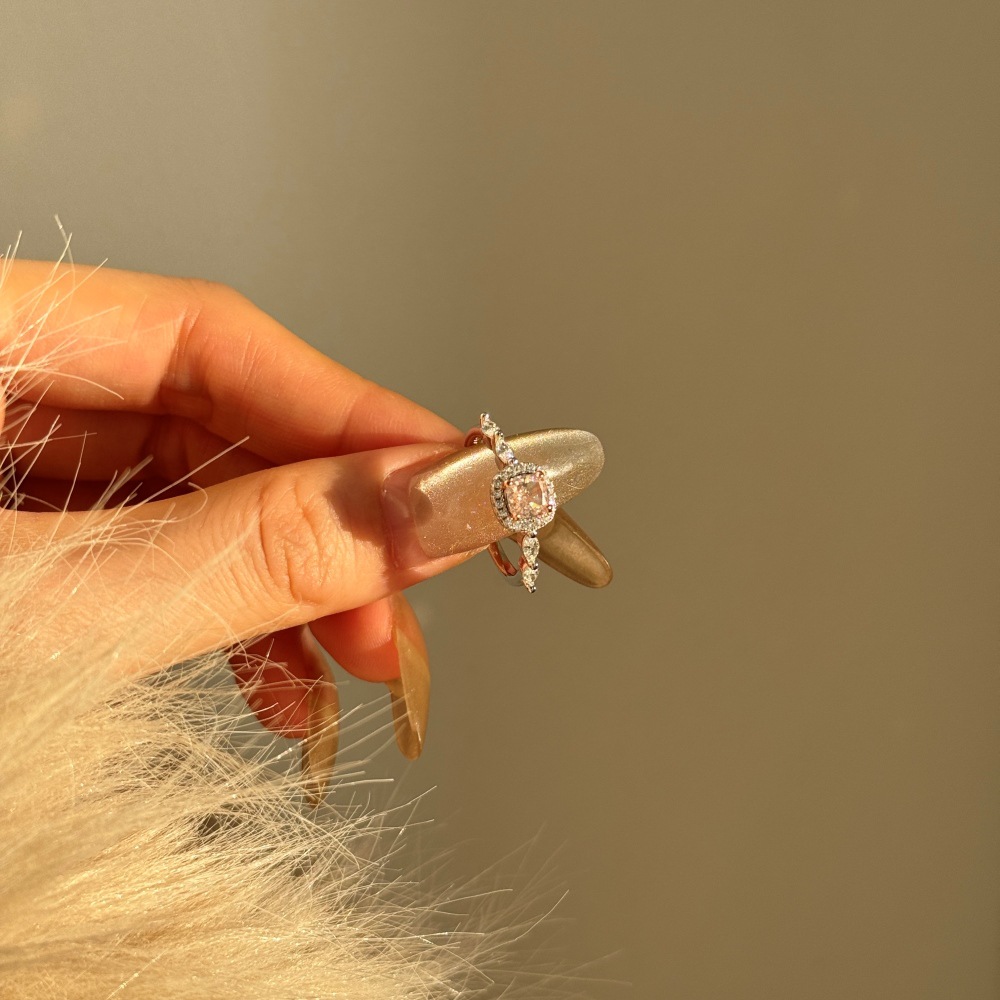 New Cube Sugar Layered Silver Ring Women - 10