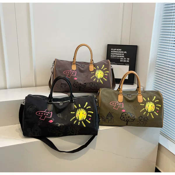 Large-Capacity Short-Distance Travel Bag, Company Souvenir Gift, Unisex Fitness Handbag, Printed Sports Crossbody Bag