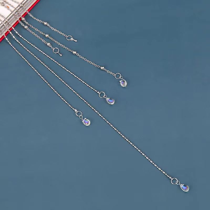 Estilo antiguo cara cortina Zhao Lusi mismo estilo exótico accesorios para el cabello decoración de la frente ceja colgante antiguo traje Hanfu borla tocado velo