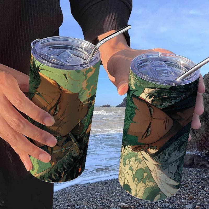 海贼王索隆保温杯带吸管随手杯咖啡杯ins高颜值便携学生