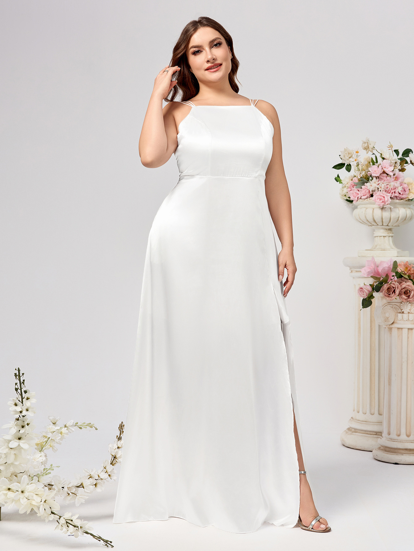 Vestido de talla grande, fiesta de baile, venta caliente, vestido de novia ligero de Amazon europeo y americano 2025, vestido de noche brillante de comercio exterior image 3