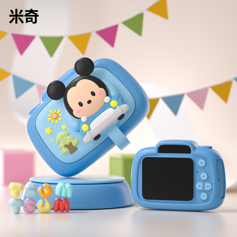 Auténtica cámara fotográfica digital para niños Aisha Strawberry Bear Cartoon HD doble cámara mini regalo para niños