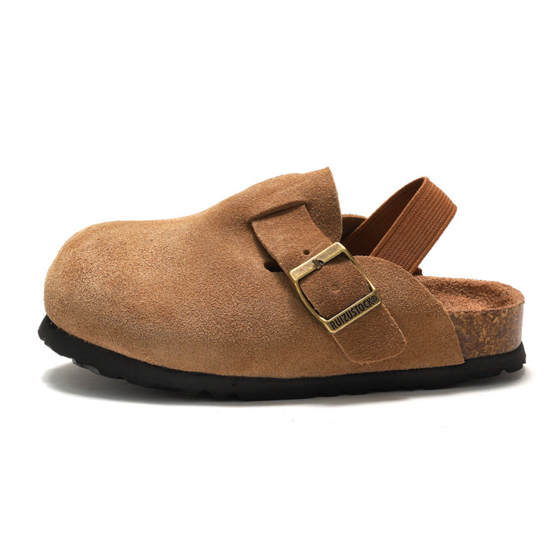 RUIZUSTOCK Sandali in sughero per bambini autunno inverno Ciabatte da spiaggia per ragazzi autentiche Ciabatte chiuse in pelle nabuk per ragazze_voghion.com