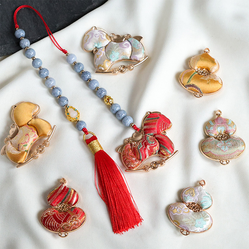 非遗仿宋锦配饰半成品手工diy项链压襟发饰送朋友手工礼物饰品