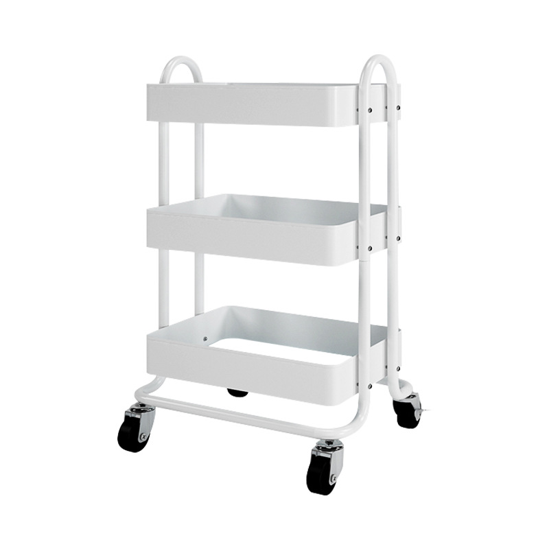 Carro de almacenamiento rack piso cocina baño móvil merienda baño multi-capa dormitorio cama rack de almacenamiento