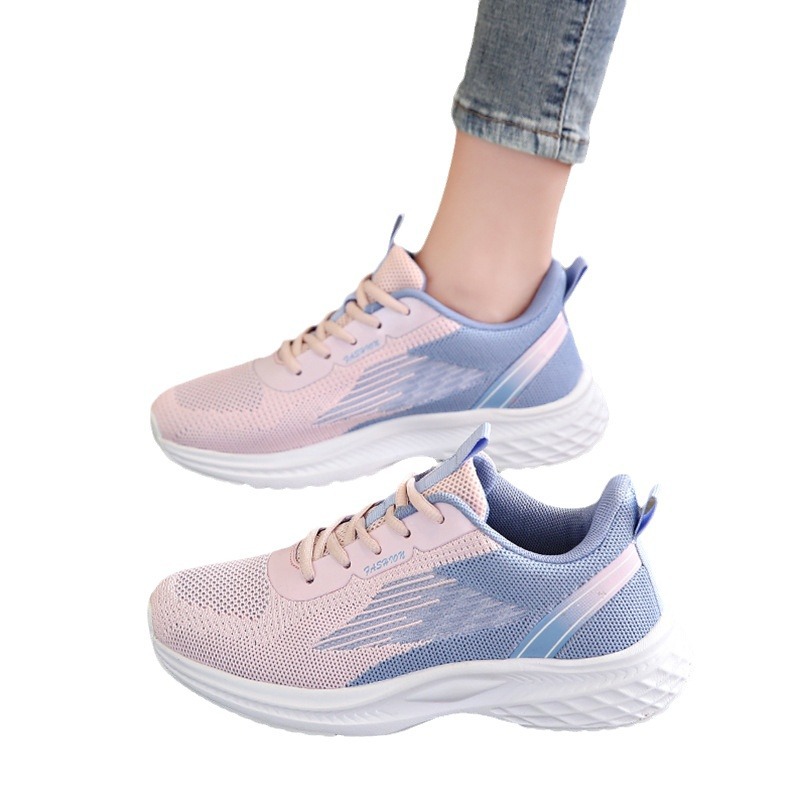 2024 Spring and Autumn New Leisure Sports Wide Fat Feet Large Size Women's 41-43 Soft Sole Running Tourism Shoes_voghion.com