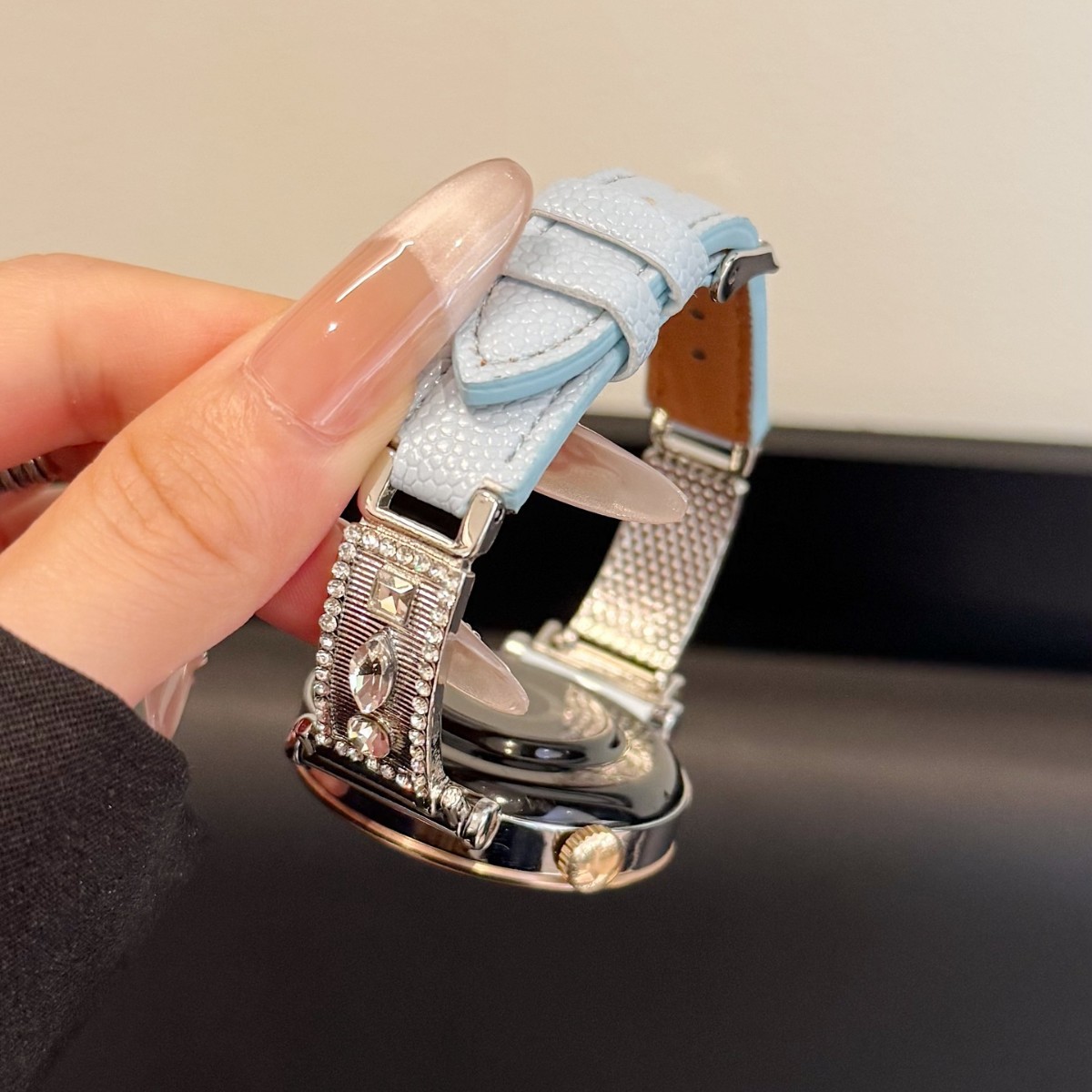 Suitable for Huawei Watch Metal Piece Water Drop Diamond Stitching Fish Roe Pattern Gt5/4/3 Strap 8910 Bracelet Fit3/4