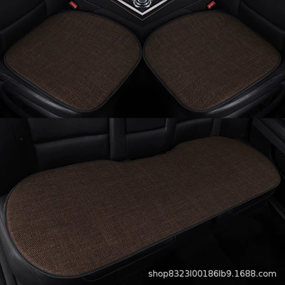Four Seasons Pad, Cotton and Linen, Suitable for All - 2-seat-cushions-1-long-strip-brown-flag-embroidery-none