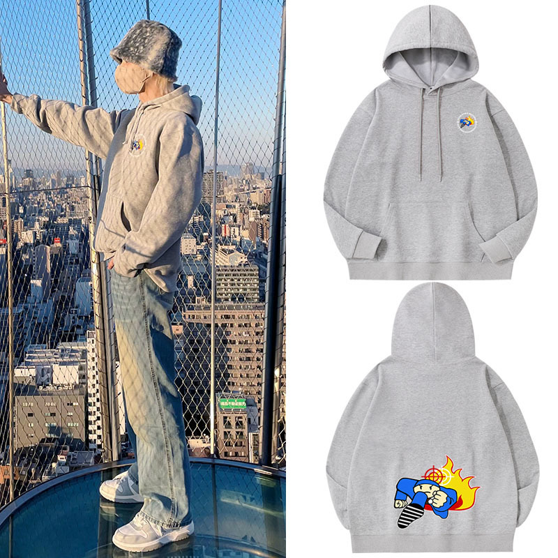 SEVENTEEN Wen Junhui JUN same hoodie spring, autumn and winter fleece-lined men's and women's ins loose pullover bathroom clothes SEVENTEEN Wen Junhui JUN same hoodie spring, autumn and winter fleece-lined men's and women's ins loose pullover bathroom clothes