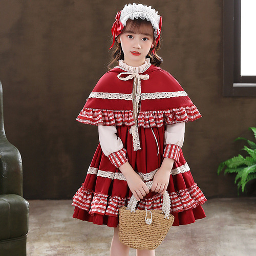 Halloween costumes for children wear little red riding hood lolita princess cosplay dresses skirts for baby