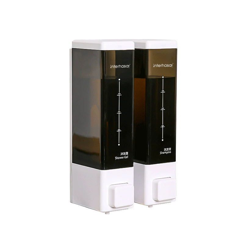 Hotel bathrom wall -mounted manual press soap -pressed soap device double -headed shower gel to soap box wholesale