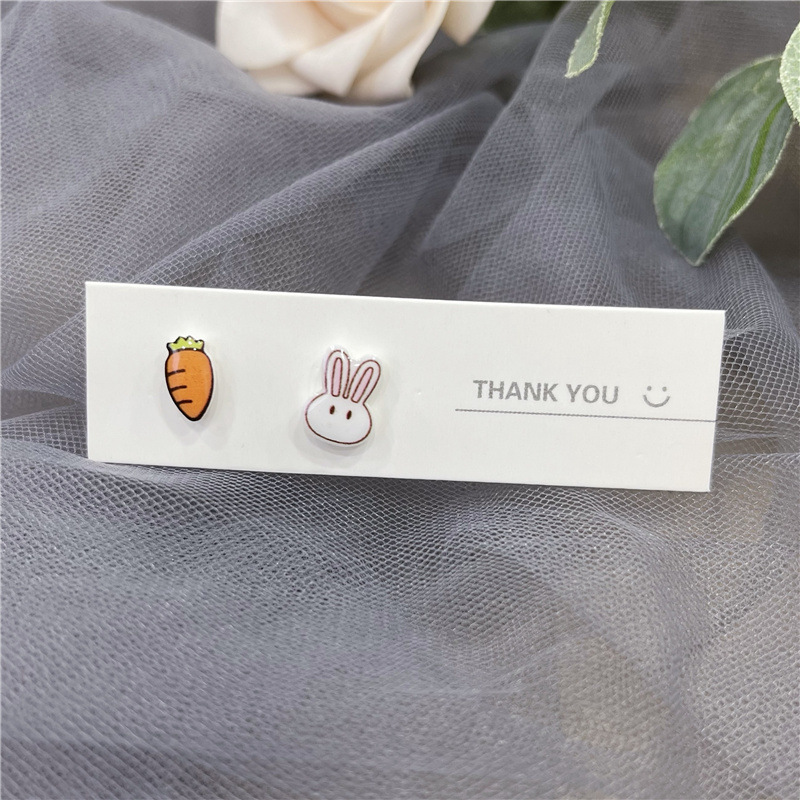 10g Weight Ear Studs Classification 1 Pair Quantity Daily Occasion ceramics Material Rabbit, Flower, Watermelon Pattern Women's Gender Cute, Sweet Style 1 Pair Cute Sweet Rabbit Flower Watermelon Ceramics Ear Studs 8