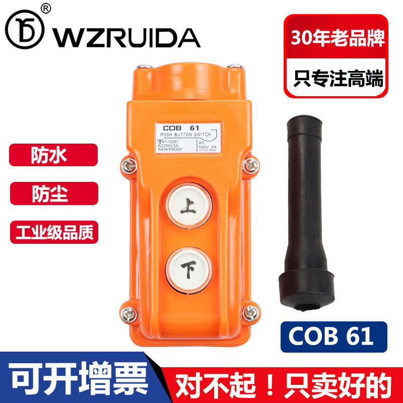 正品COB61 行车 吊车 起重机 上下 防水电动葫芦远程控制按钮开关