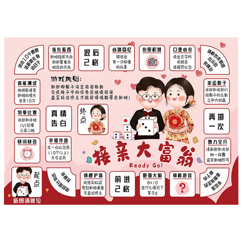 Wedding game mat to pick up the bride, Monopoly wedding blockage, tricking the groom and groomsmen, creative funny props set