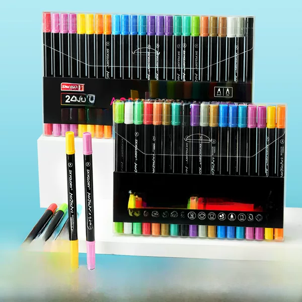 Cross-Border Acrylic Marker Set for Elementary School Students, Specialized Art Pens, DIY Graffiti Pens, Soft-Tipped Washable Watercolor Pens