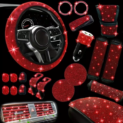 Steering wheel cover – outlet strip - red-38cm