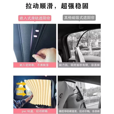 Car sunshade embedded rail – Car curtains