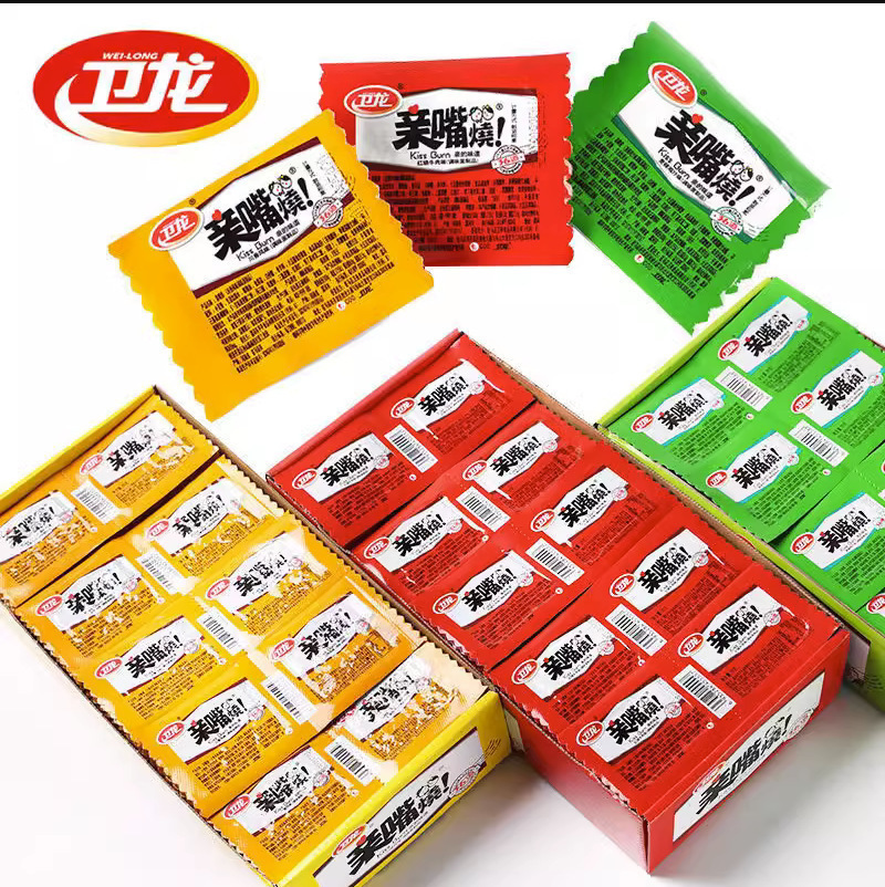 Weilong Qinzui Shao 100-Piece Whole Box Spicy Strips Mixed Flavors Gluten Popular Snack Gift Pack Leisure Snack