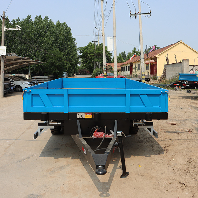 农用自卸平板拖车9吨拖挂地平车大型平板牵引式载可重货物运输车