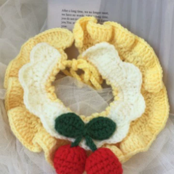 Кошачий ошейник ручной вязки шерстяной шерстяной нагрудник для домашних животных с луком-воротником нагрудник для щенок украшения