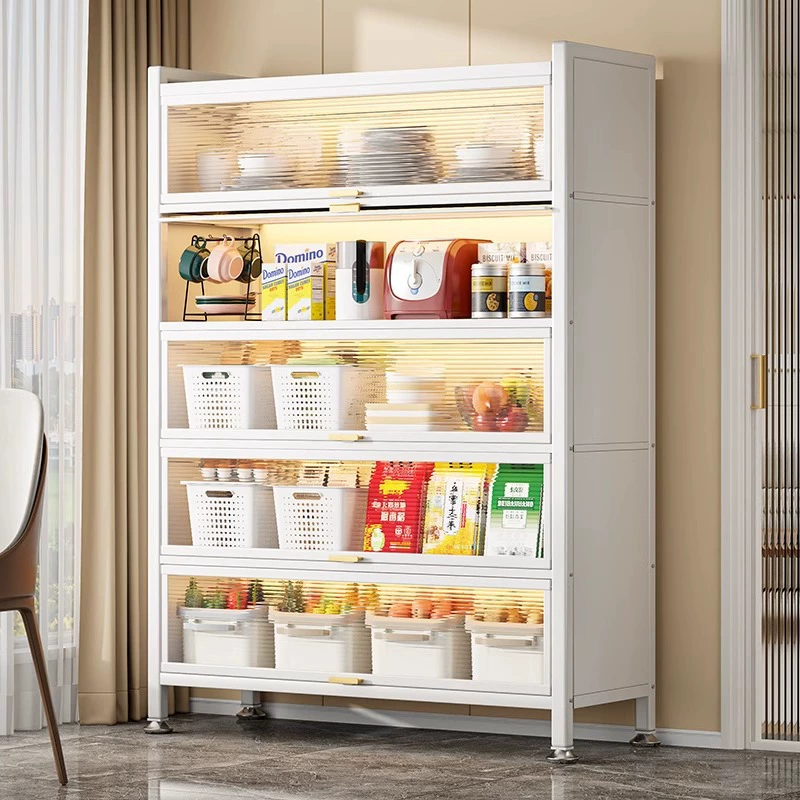 Кухонная полка напольная многоярусная пылезащитная тумба для дома шкаф для микроволновки многофункциональный шкаф для хранения